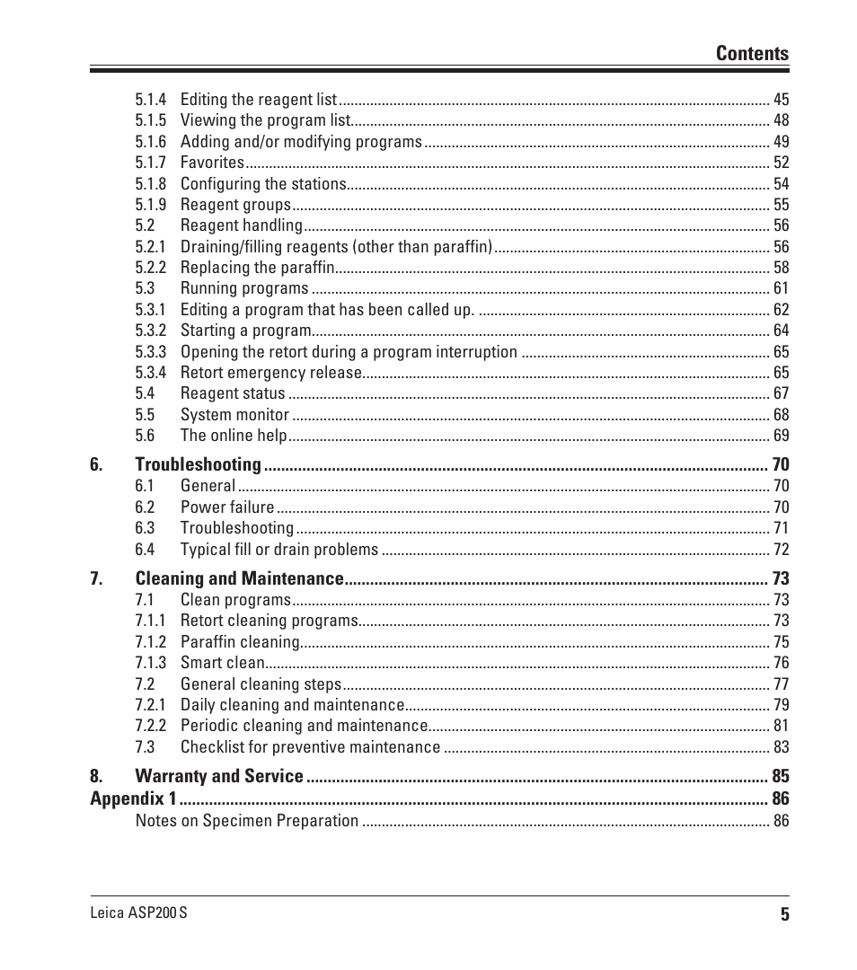 Leica Biosystems ASP200 S User Manual | Page 5 / 88