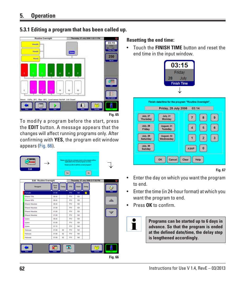 1 editing a program that has been called up, Operation | Leica Biosystems ASP200 S User Manual | Page 62 / 88