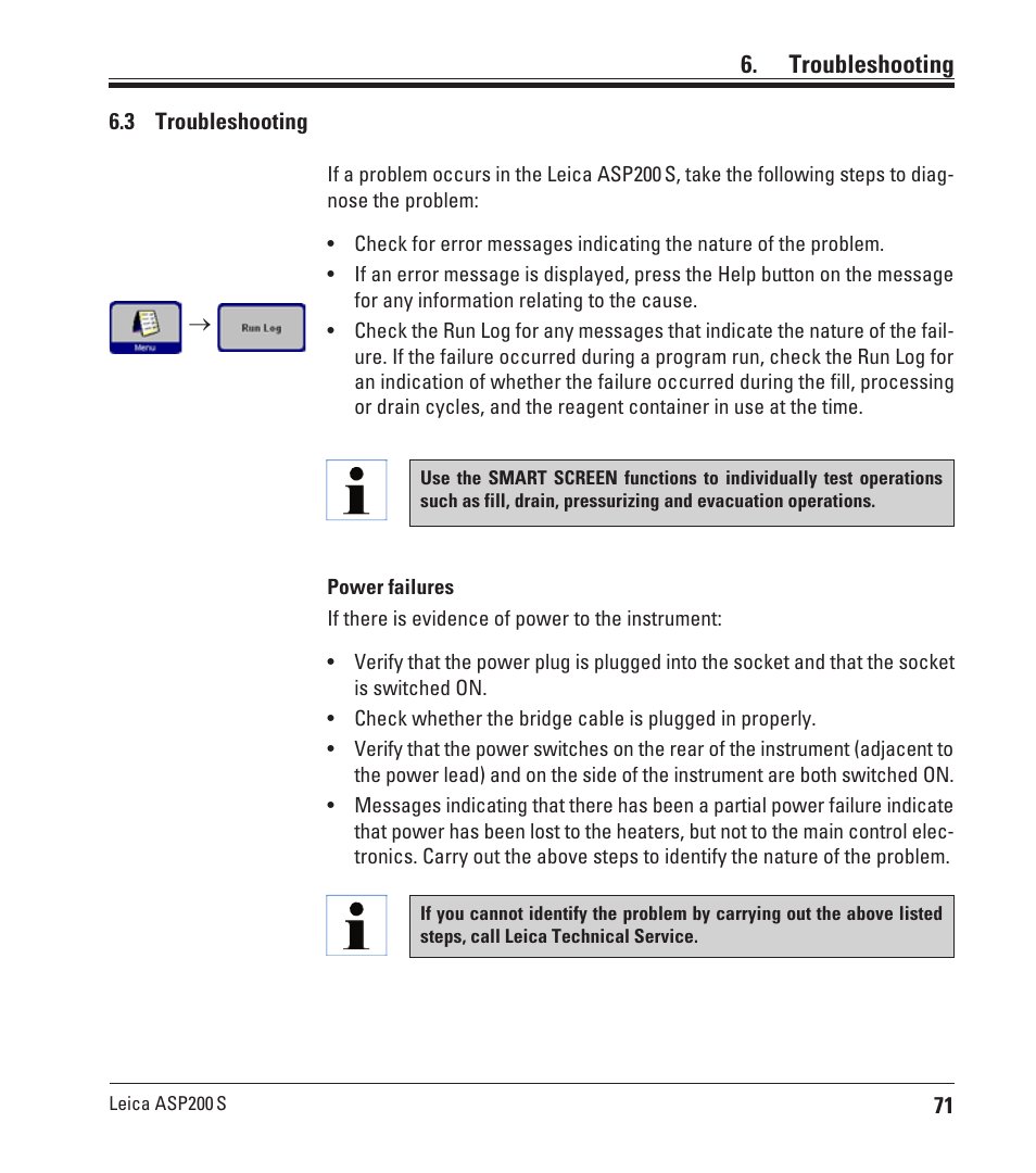 3 troubleshooting, Troubleshooting | Leica Biosystems ASP200 S User Manual | Page 71 / 88