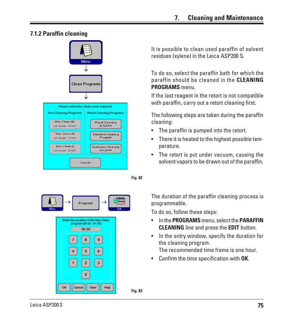 2 paraffin cleaning, Cleaning and maintenance | Leica Biosystems ASP200 S User Manual | Page 75 / 88