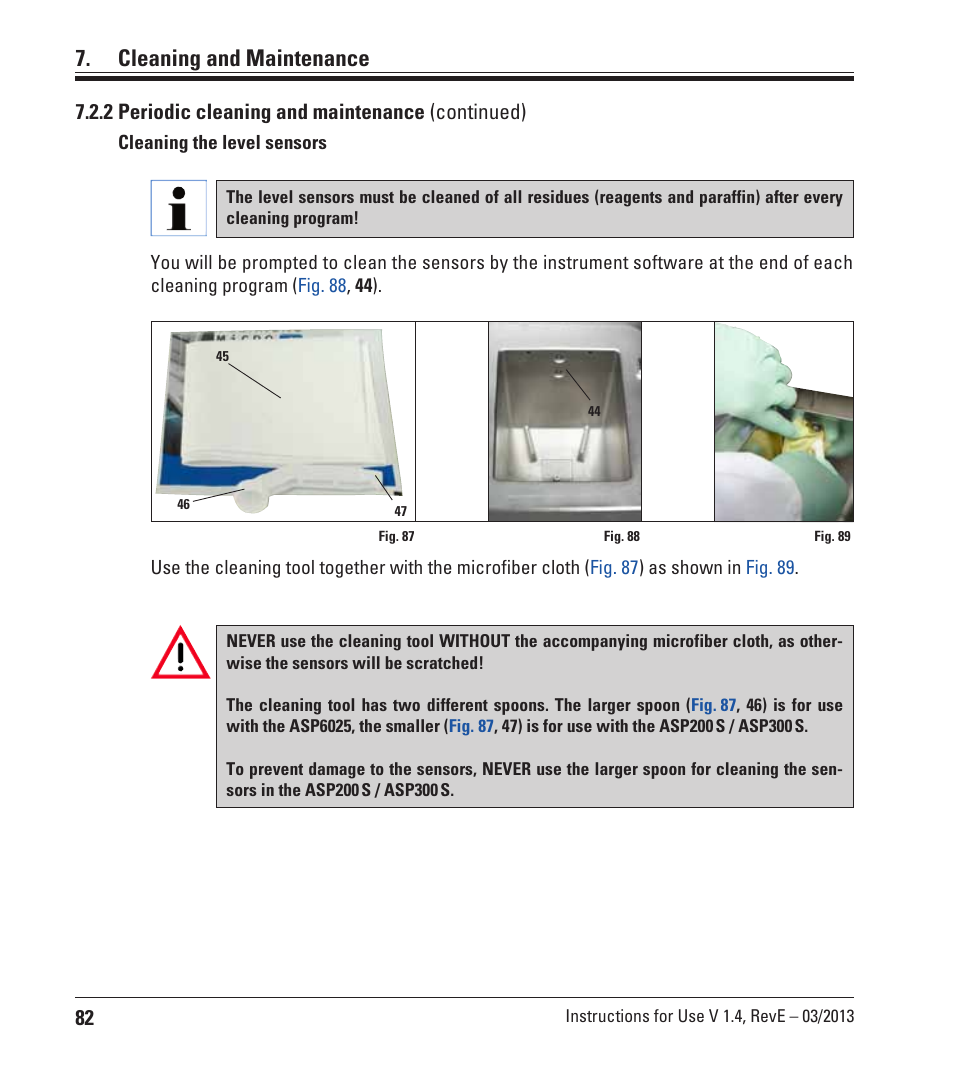 Cleaning and maintenance, 2 periodic cleaning and maintenance (continued) | Leica Biosystems ASP200 S User Manual | Page 82 / 88