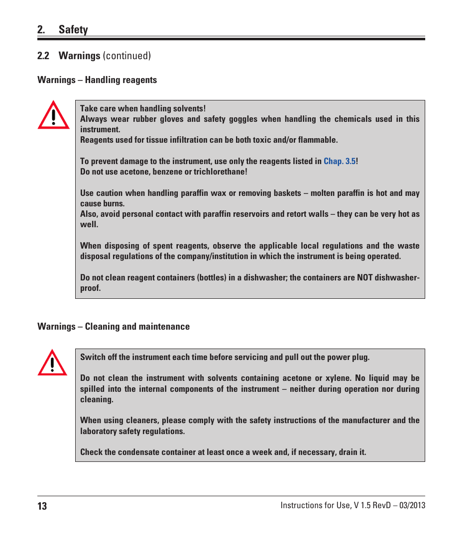 Safety | Leica Biosystems ASP300 S User Manual | Page 12 / 88