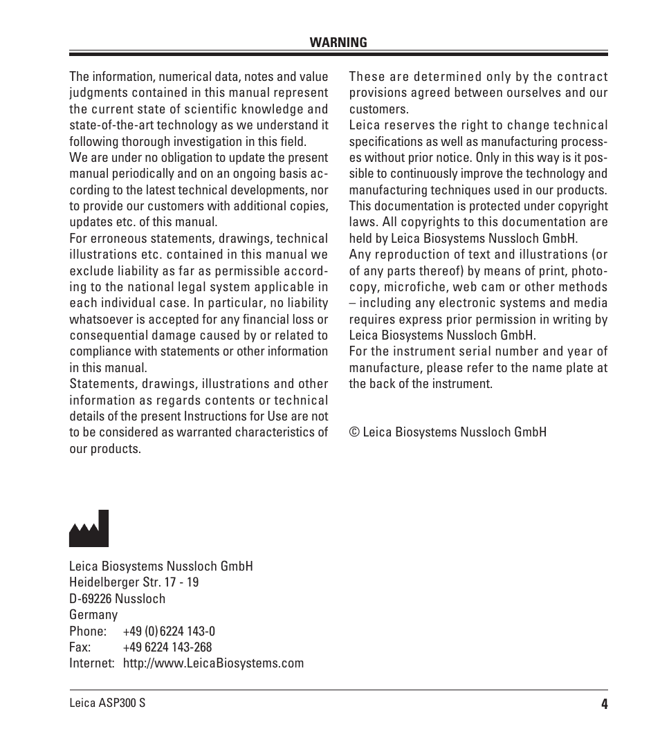 Leica Biosystems ASP300 S User Manual | Page 3 / 88