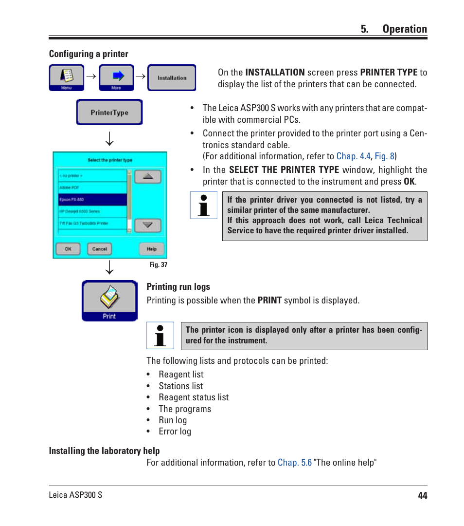 Operation | Leica Biosystems ASP300 S User Manual | Page 43 / 88