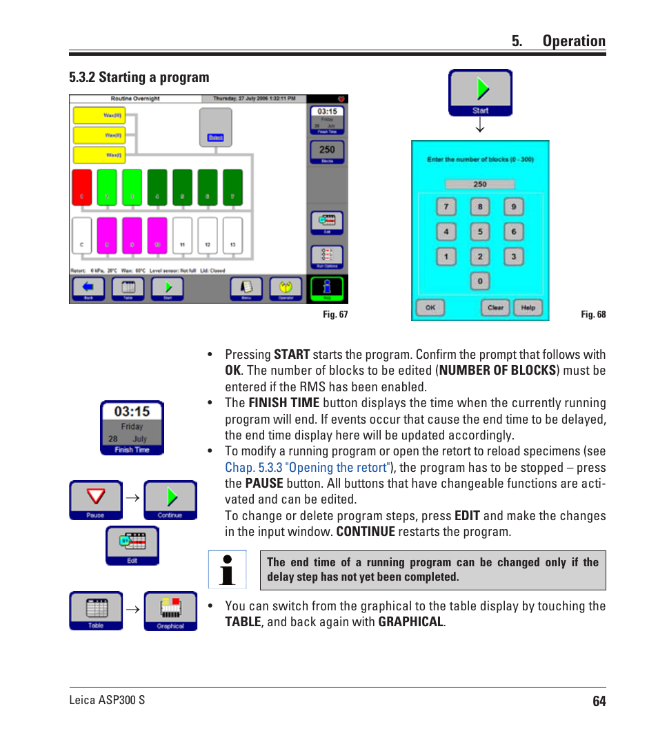 2 starting a program, Operation | Leica Biosystems ASP300 S User Manual | Page 63 / 88