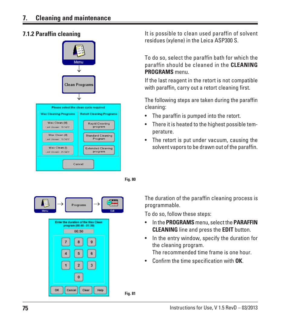 2 paraffin cleaning, Cleaning and maintenance | Leica Biosystems ASP300 S User Manual | Page 74 / 88