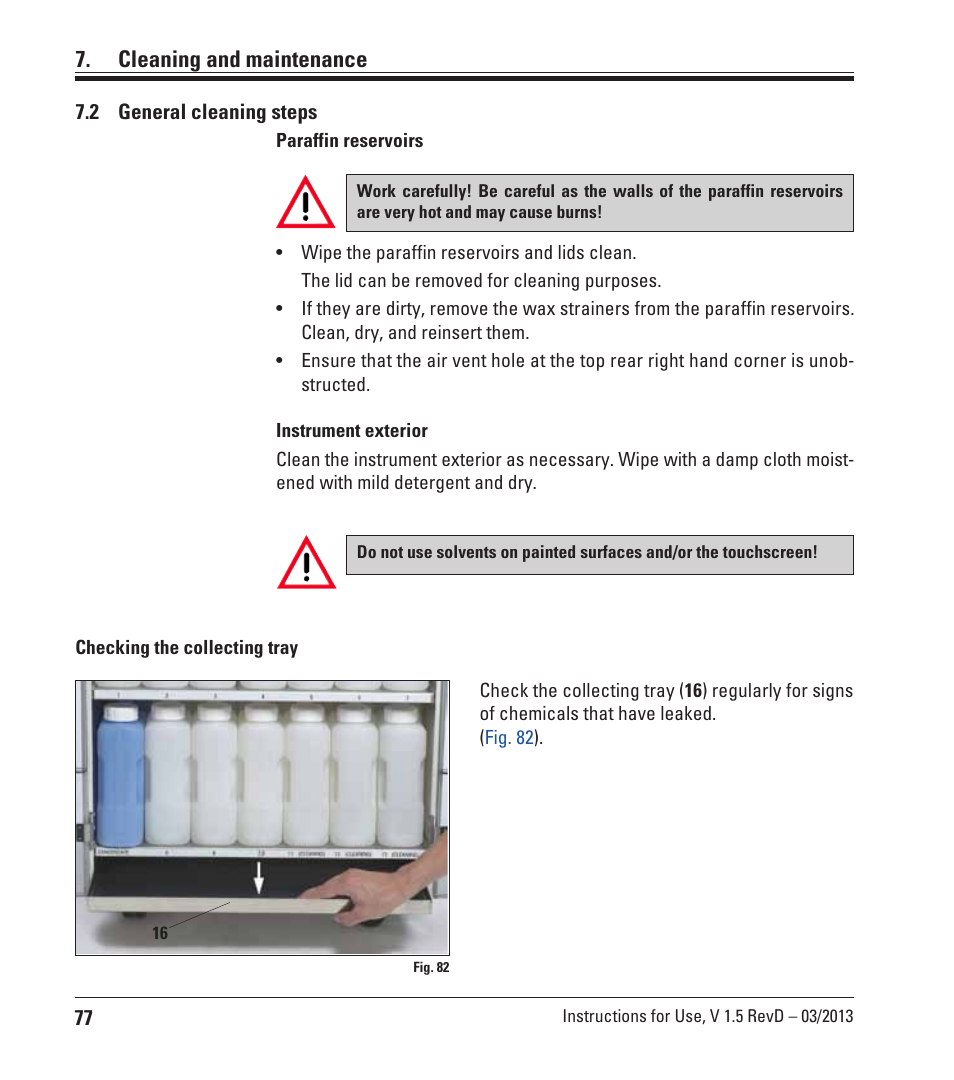2 general cleaning steps, General cleaning steps, Cleaning and maintenance | Leica Biosystems ASP300 S User Manual | Page 76 / 88