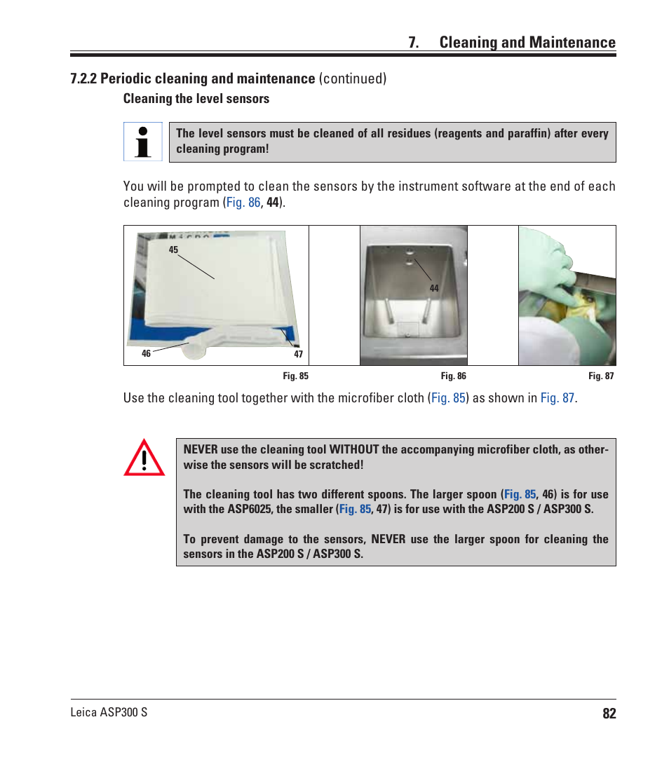 Cleaning and maintenance, 2 periodic cleaning and maintenance (continued) | Leica Biosystems ASP300 S User Manual | Page 81 / 88