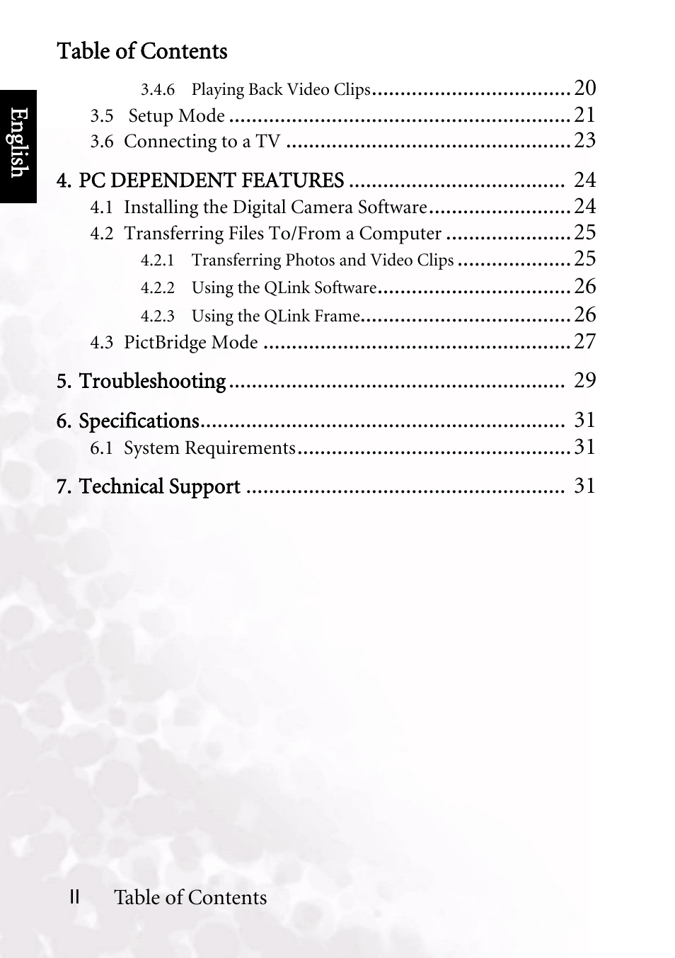 Benq dc 5330 table of contents | BenQ DC E510 User Manual | Page 4 / 35