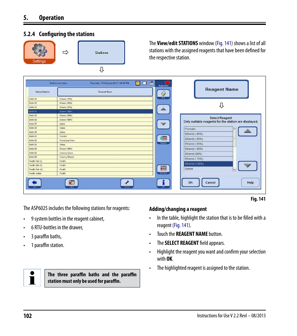 4 configuring the stations | Leica Biosystems ASP6025 User Manual | Page 104 / 178