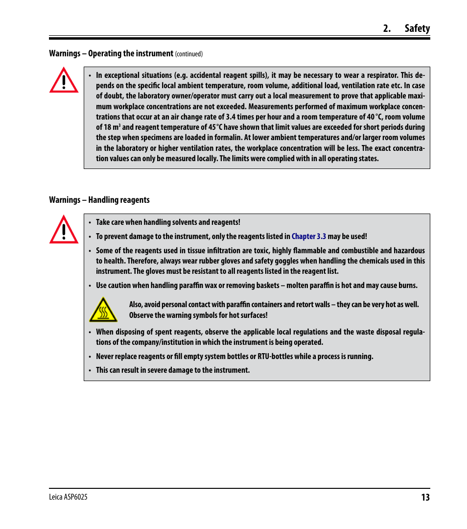 Safety | Leica Biosystems ASP6025 User Manual | Page 15 / 178