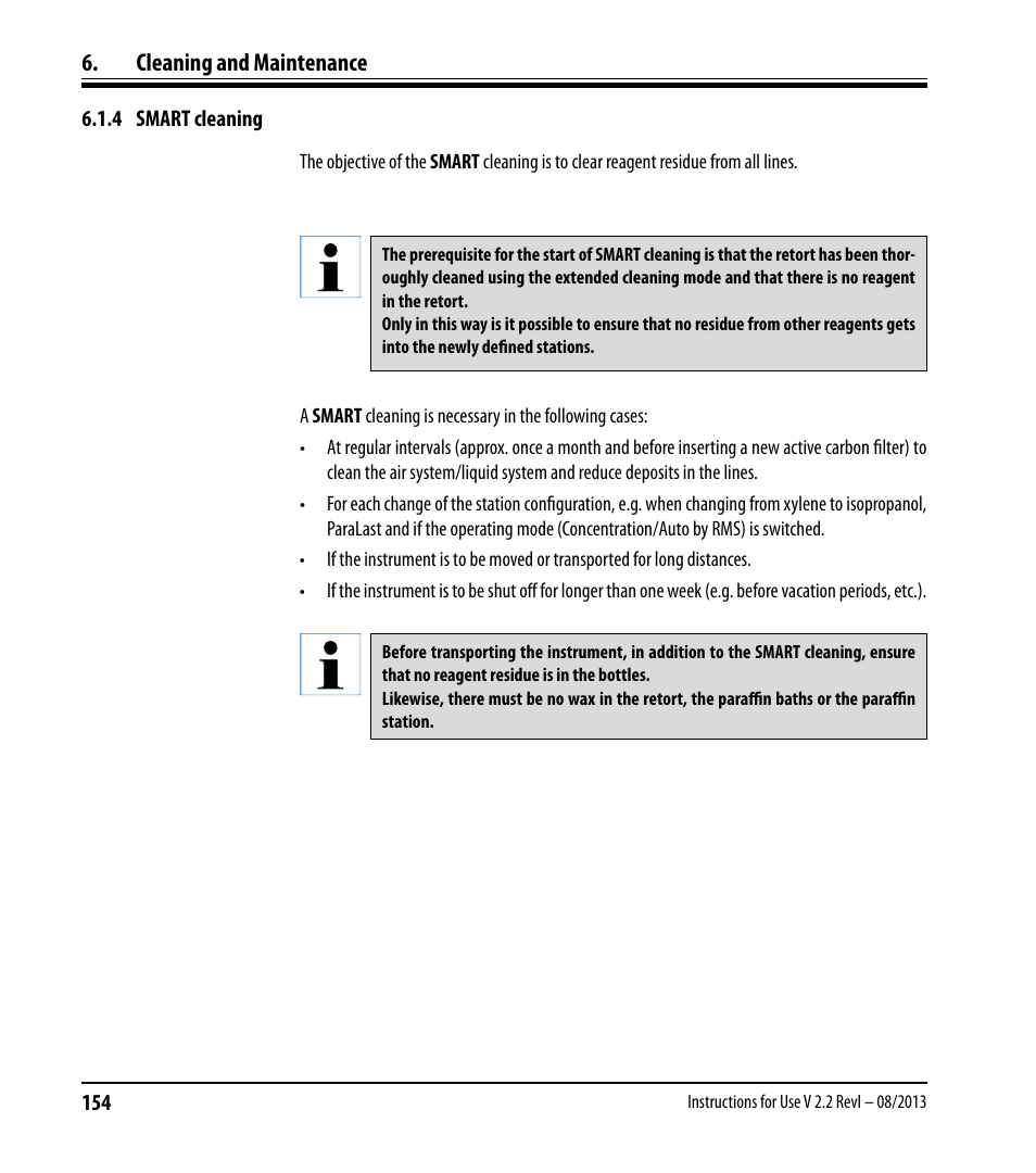 4 smart cleaning, Cleaning and maintenance | Leica Biosystems ASP6025 User Manual | Page 156 / 178
