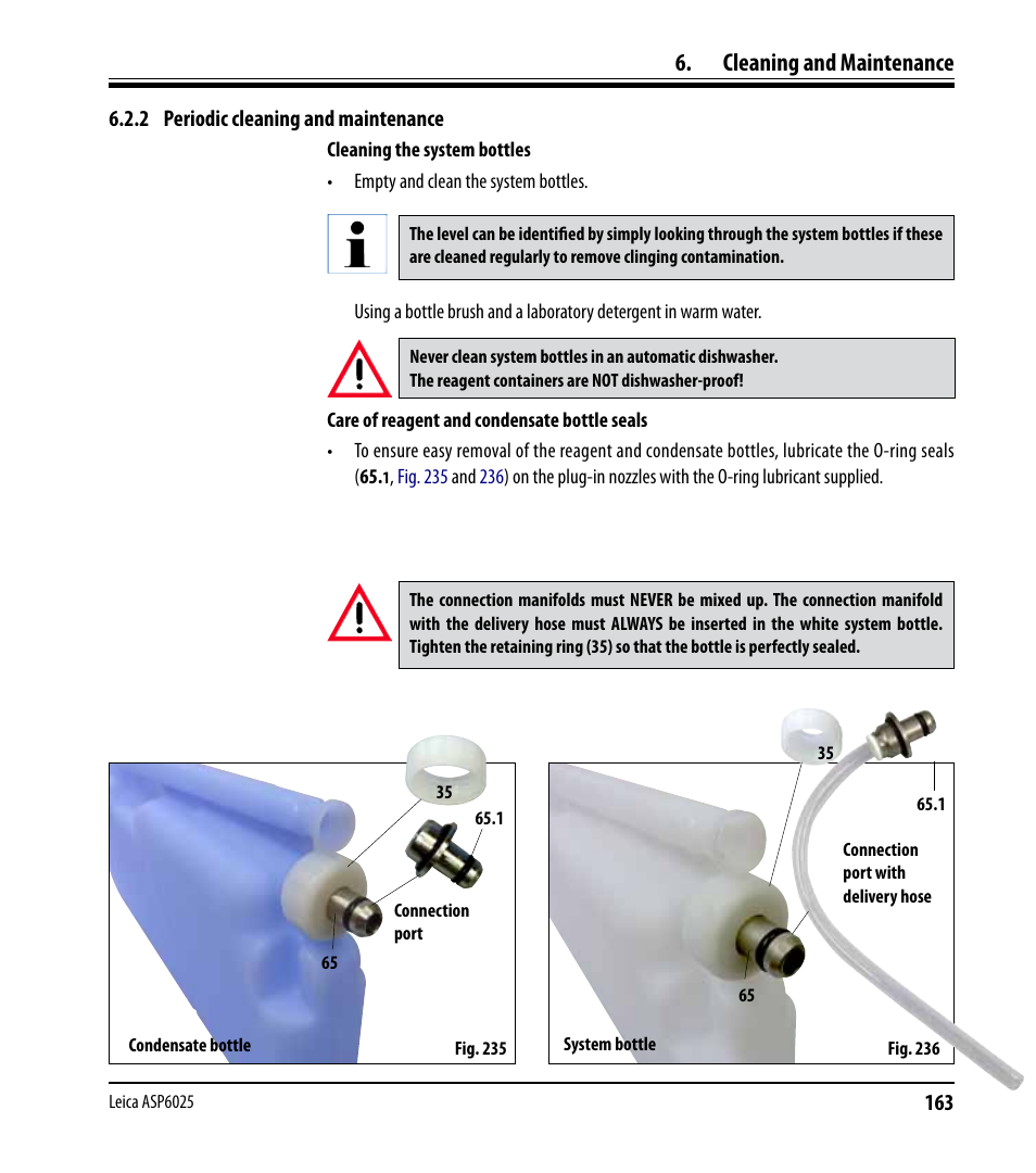 2 periodic cleaning and maintenance, Cleaning and maintenance | Leica Biosystems ASP6025 User Manual | Page 165 / 178