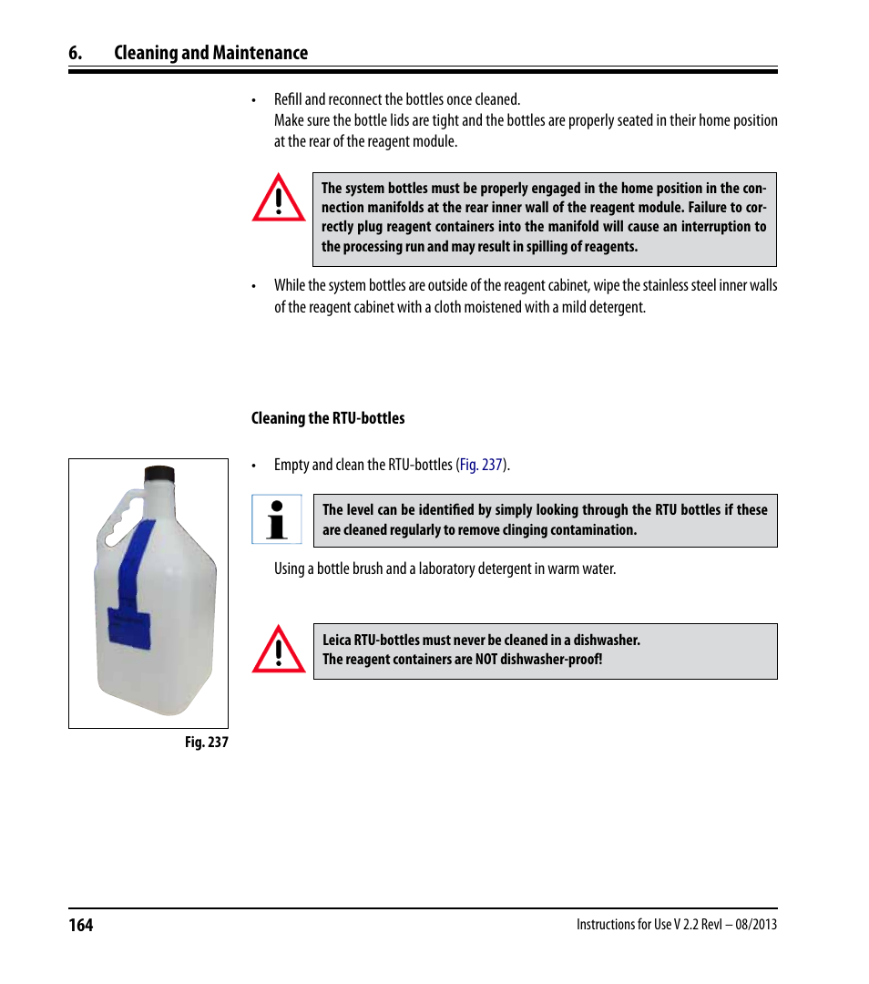 Cleaning and maintenance | Leica Biosystems ASP6025 User Manual | Page 166 / 178