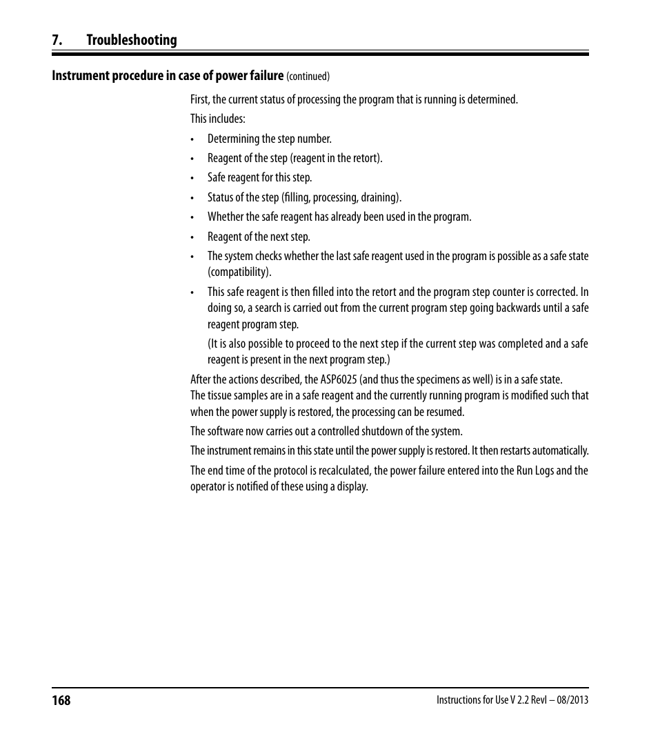 Troubleshooting | Leica Biosystems ASP6025 User Manual | Page 170 / 178