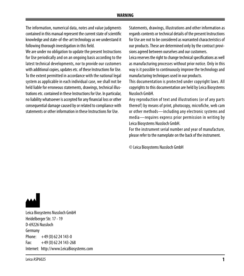 Leica Biosystems ASP6025 User Manual | Page 3 / 178
