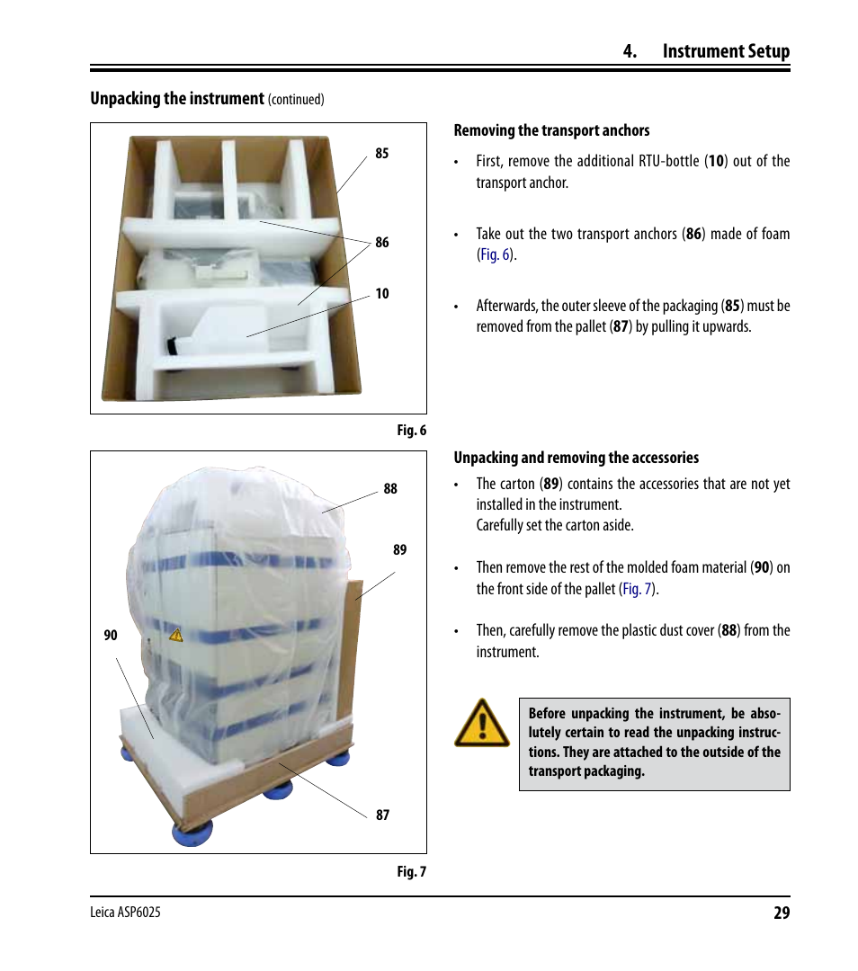 Instrument setup | Leica Biosystems ASP6025 User Manual | Page 31 / 178