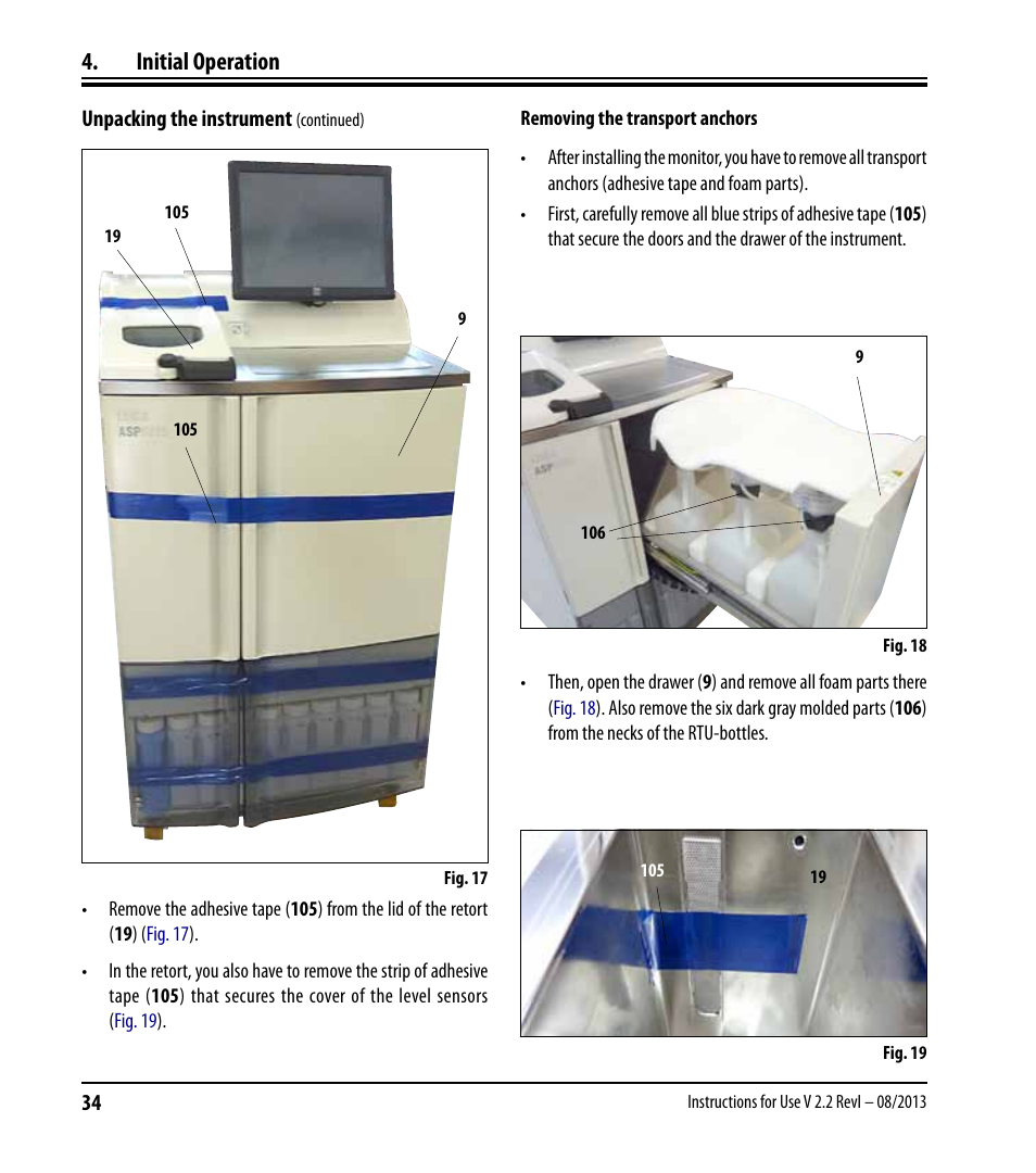 Initial operation | Leica Biosystems ASP6025 User Manual | Page 36 / 178