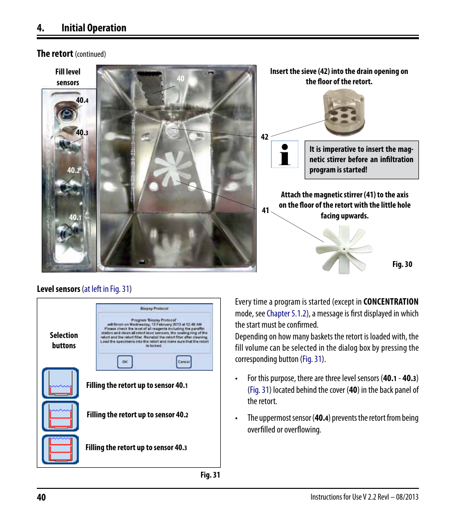 Initial operation, The retort | Leica Biosystems ASP6025 User Manual | Page 42 / 178