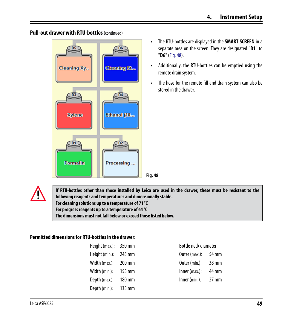 Instrument setup | Leica Biosystems ASP6025 User Manual | Page 51 / 178