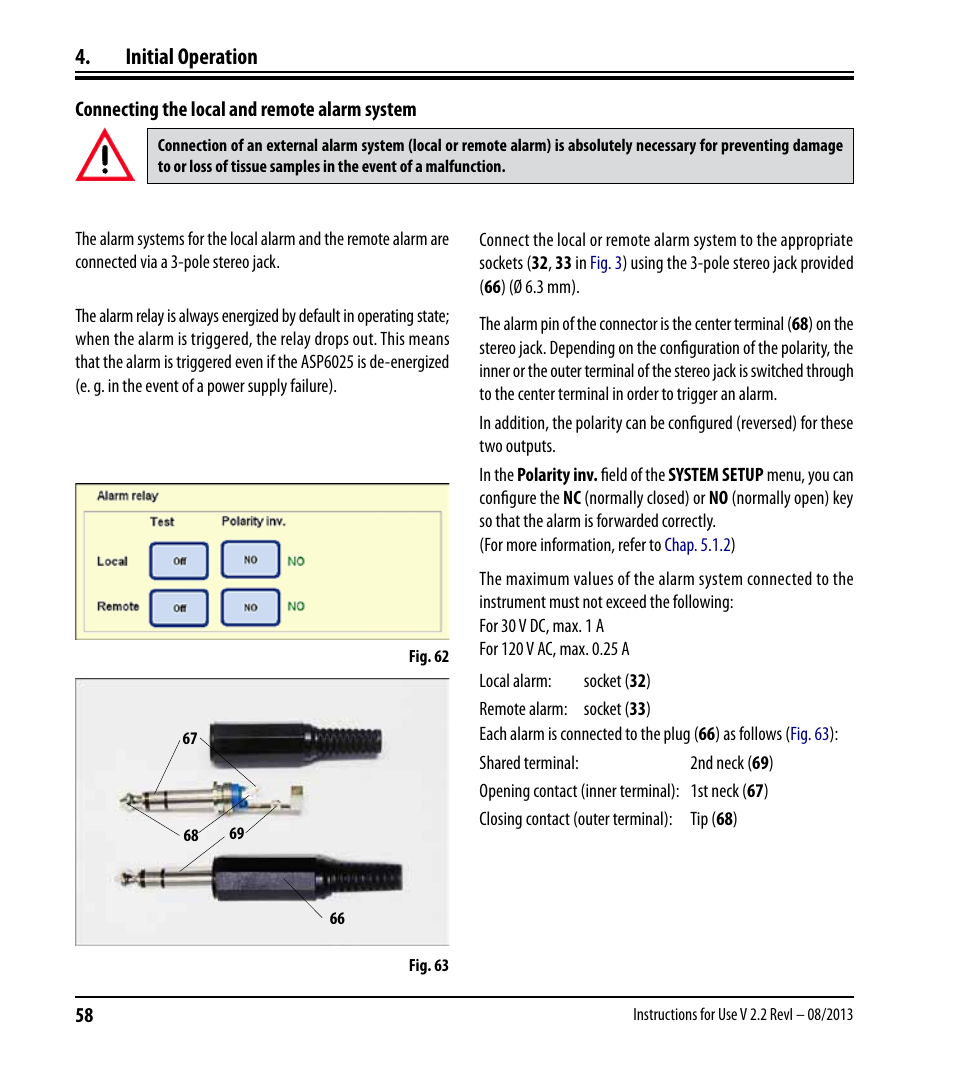 Initial operation | Leica Biosystems ASP6025 User Manual | Page 60 / 178