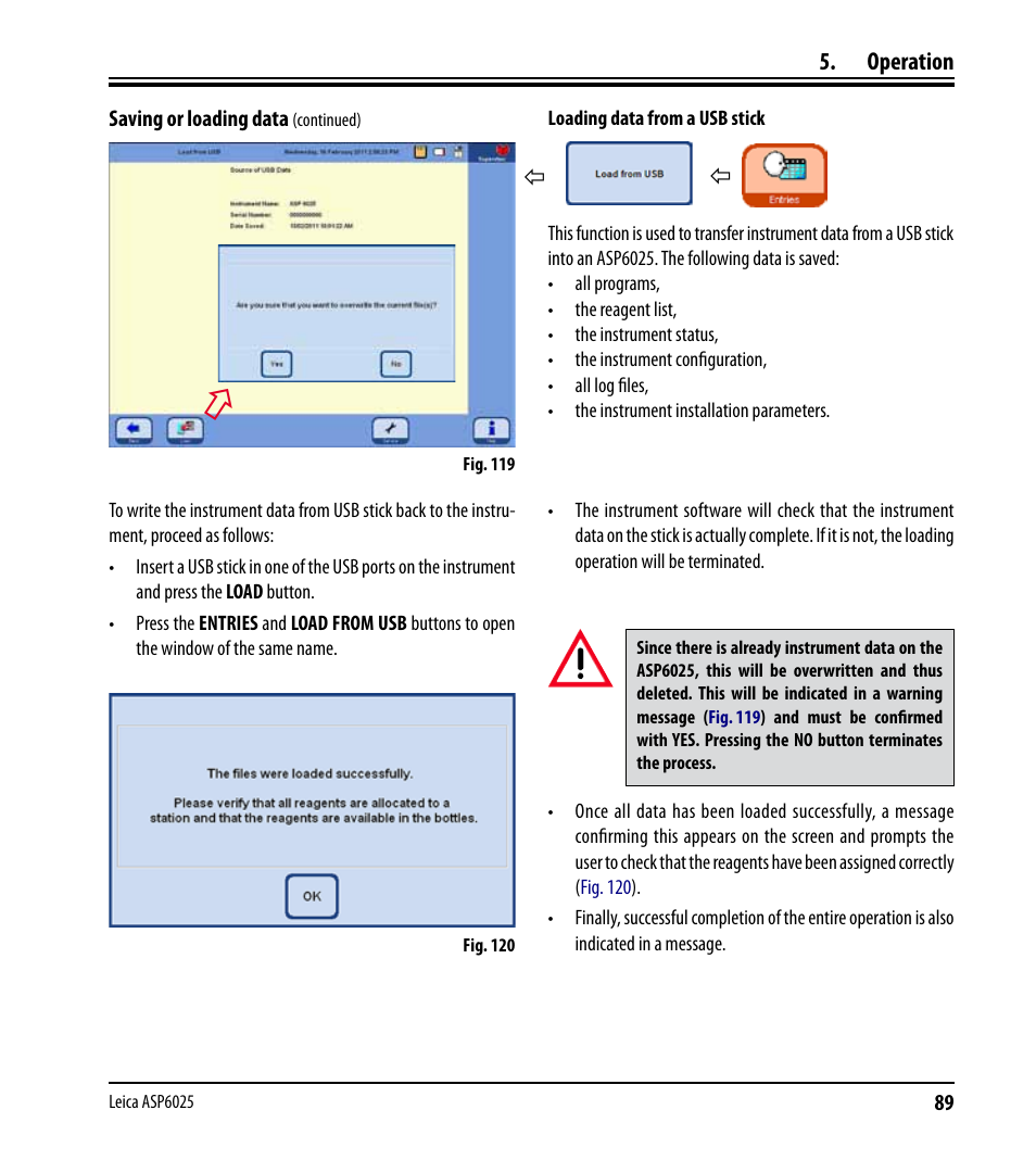 Operation | Leica Biosystems ASP6025 User Manual | Page 91 / 178