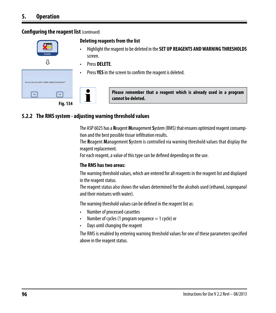 Operation | Leica Biosystems ASP6025 User Manual | Page 98 / 178