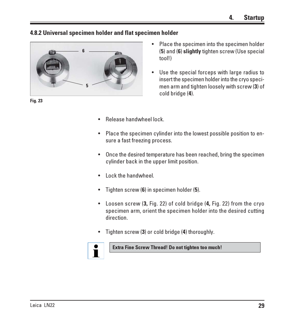 Startup | Leica Biosystems LN22 User Manual | Page 29 / 44