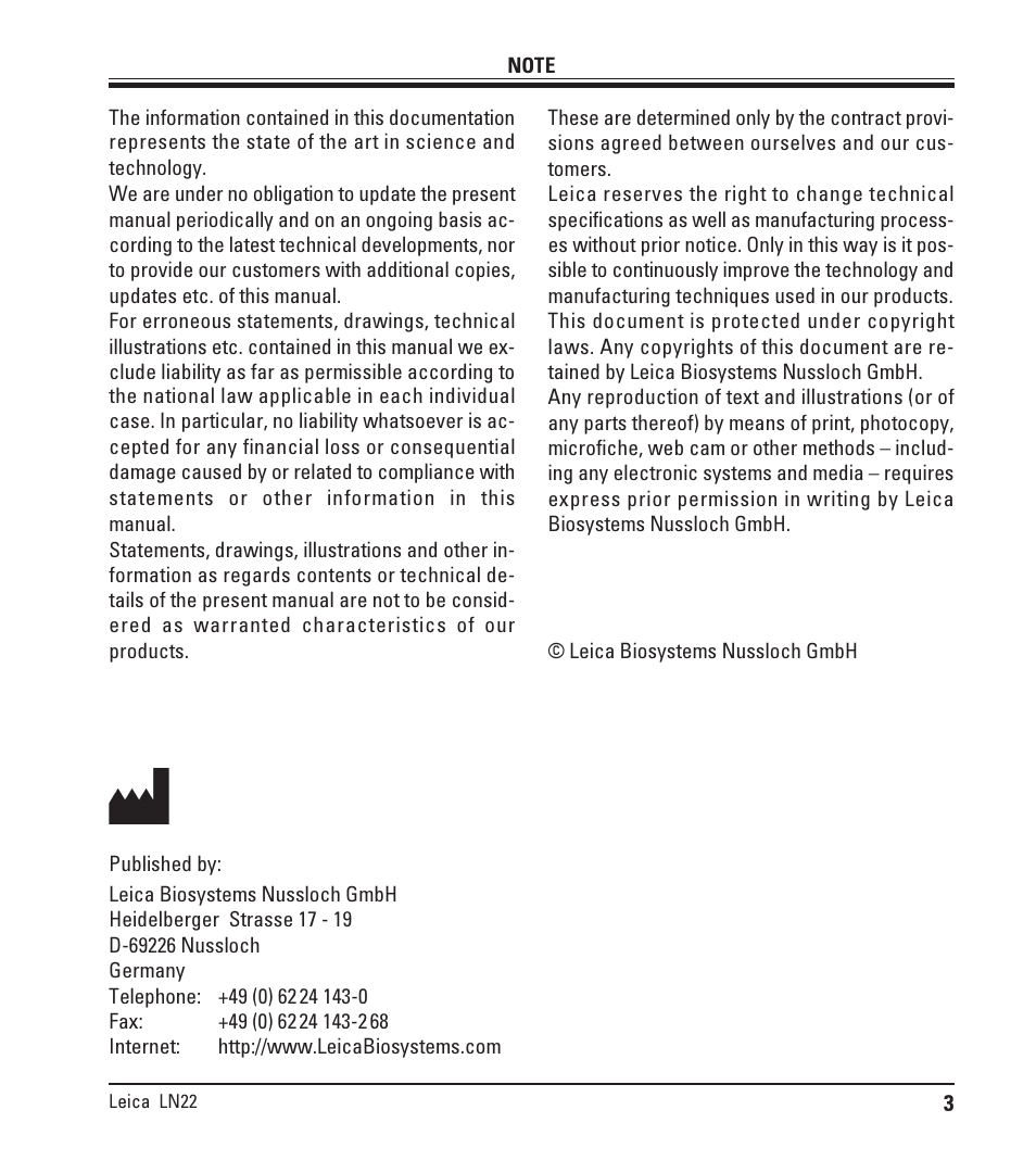 Leica Biosystems LN22 User Manual | Page 3 / 44