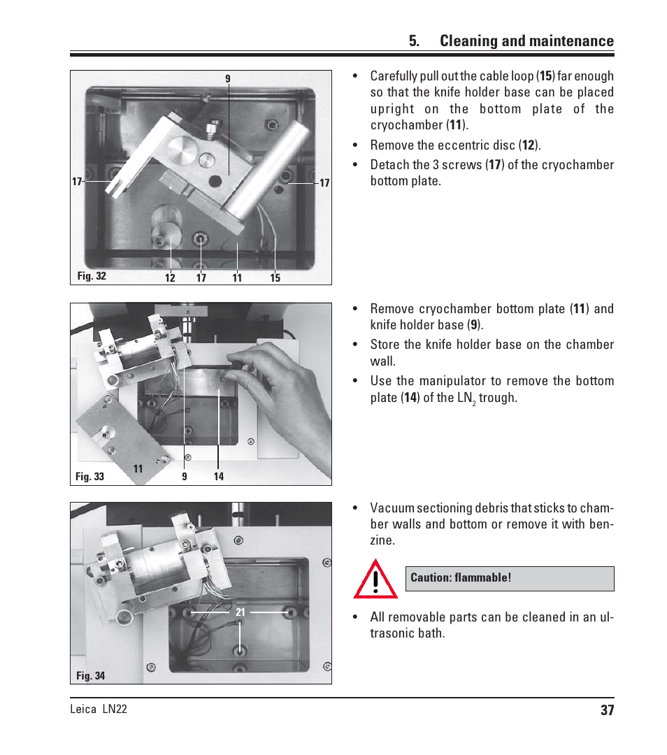 Cleaning and maintenance | Leica Biosystems LN22 User Manual | Page 37 / 44