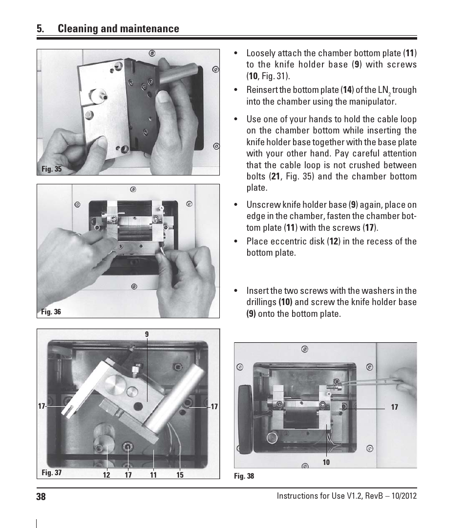 Cleaning and maintenance | Leica Biosystems LN22 User Manual | Page 38 / 44