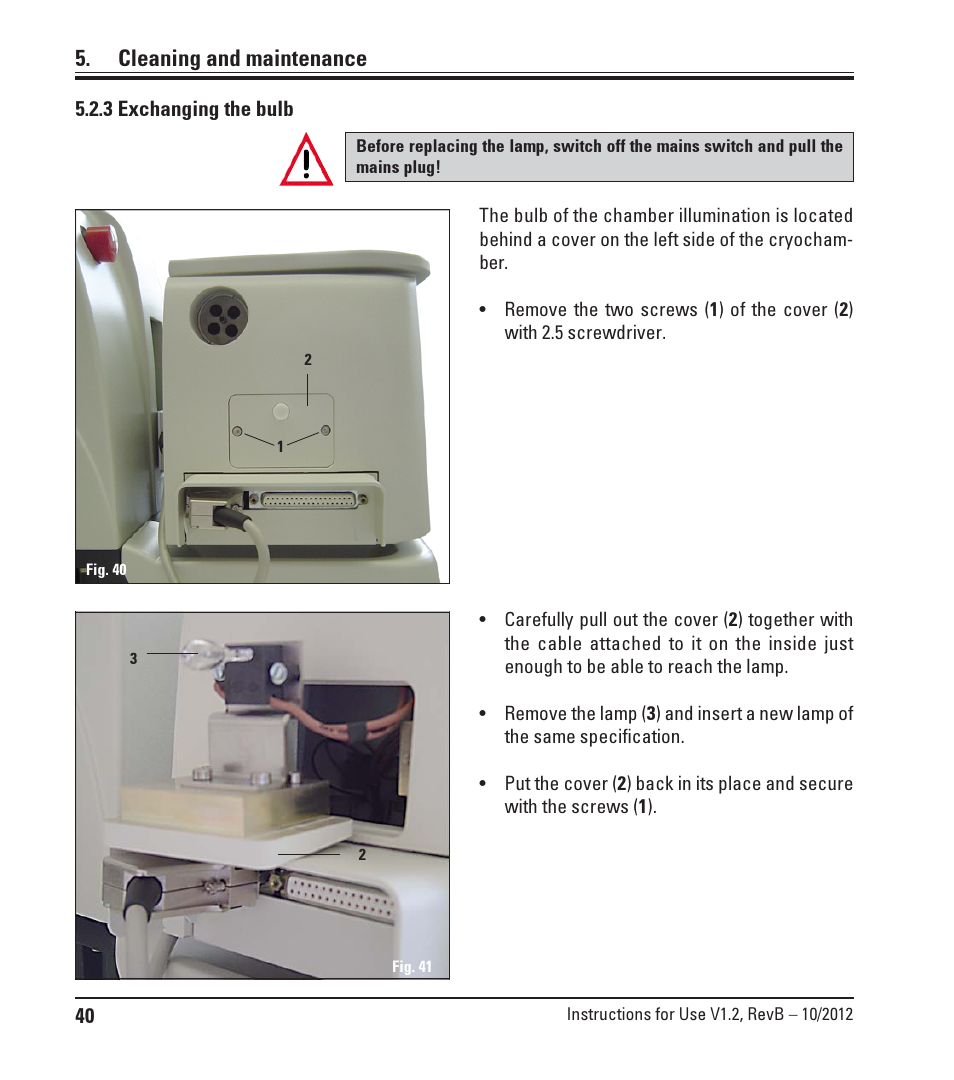 Cleaning and maintenance | Leica Biosystems LN22 User Manual | Page 40 / 44