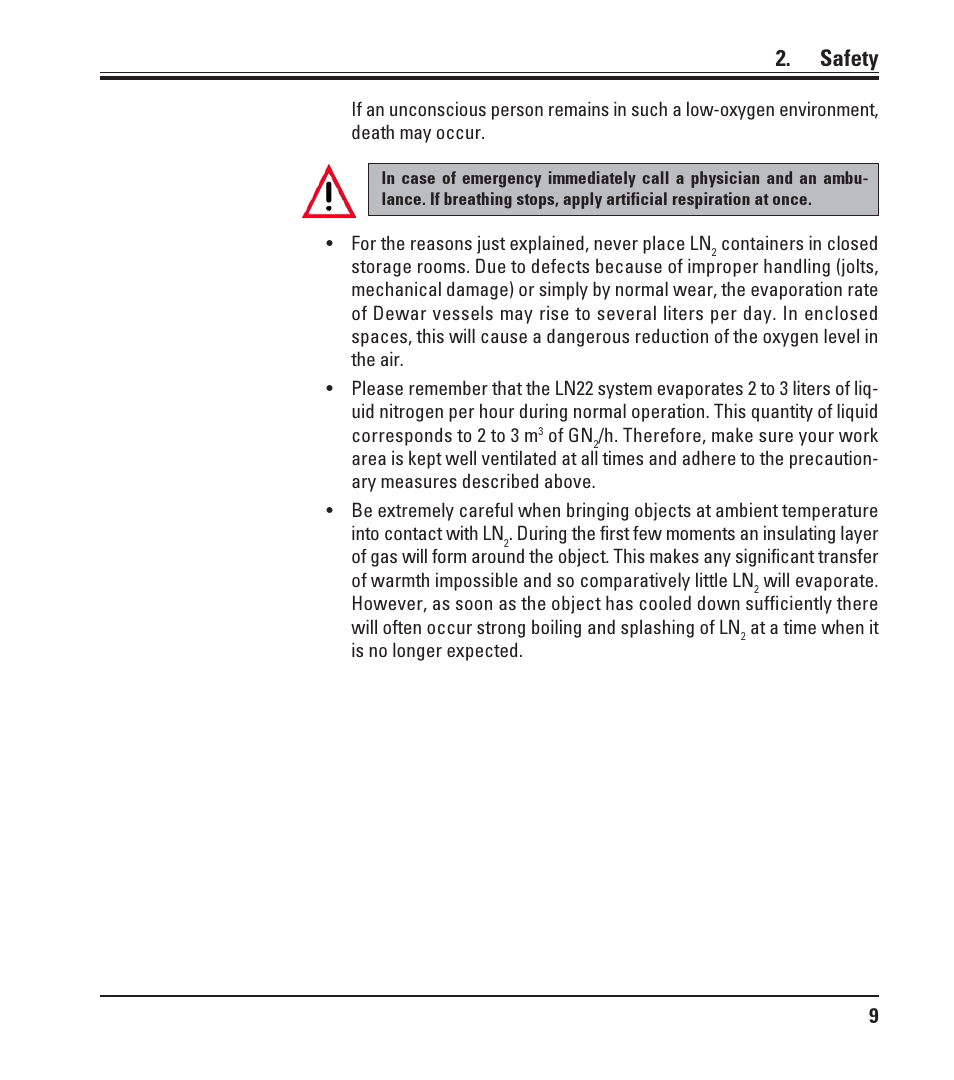 Safety | Leica Biosystems LN22 User Manual | Page 9 / 44