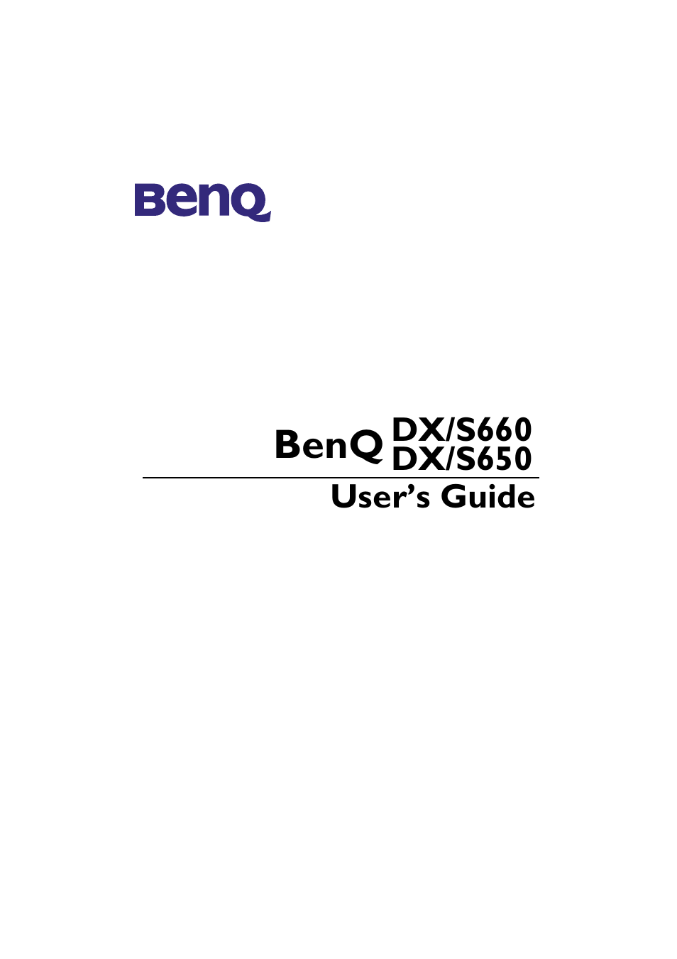 BenQ DX/S650 User Manual | 33 pages