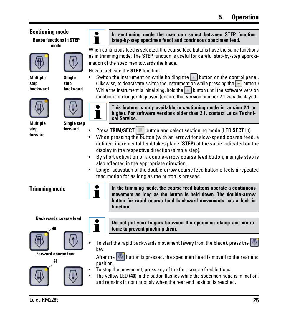 Operation | Leica Biosystems RM2265 User Manual | Page 27 / 88