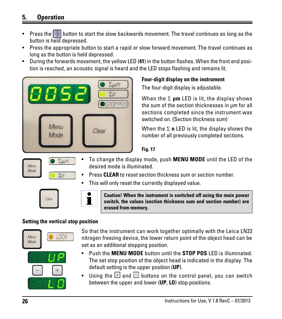 Operation | Leica Biosystems RM2265 User Manual | Page 28 / 88