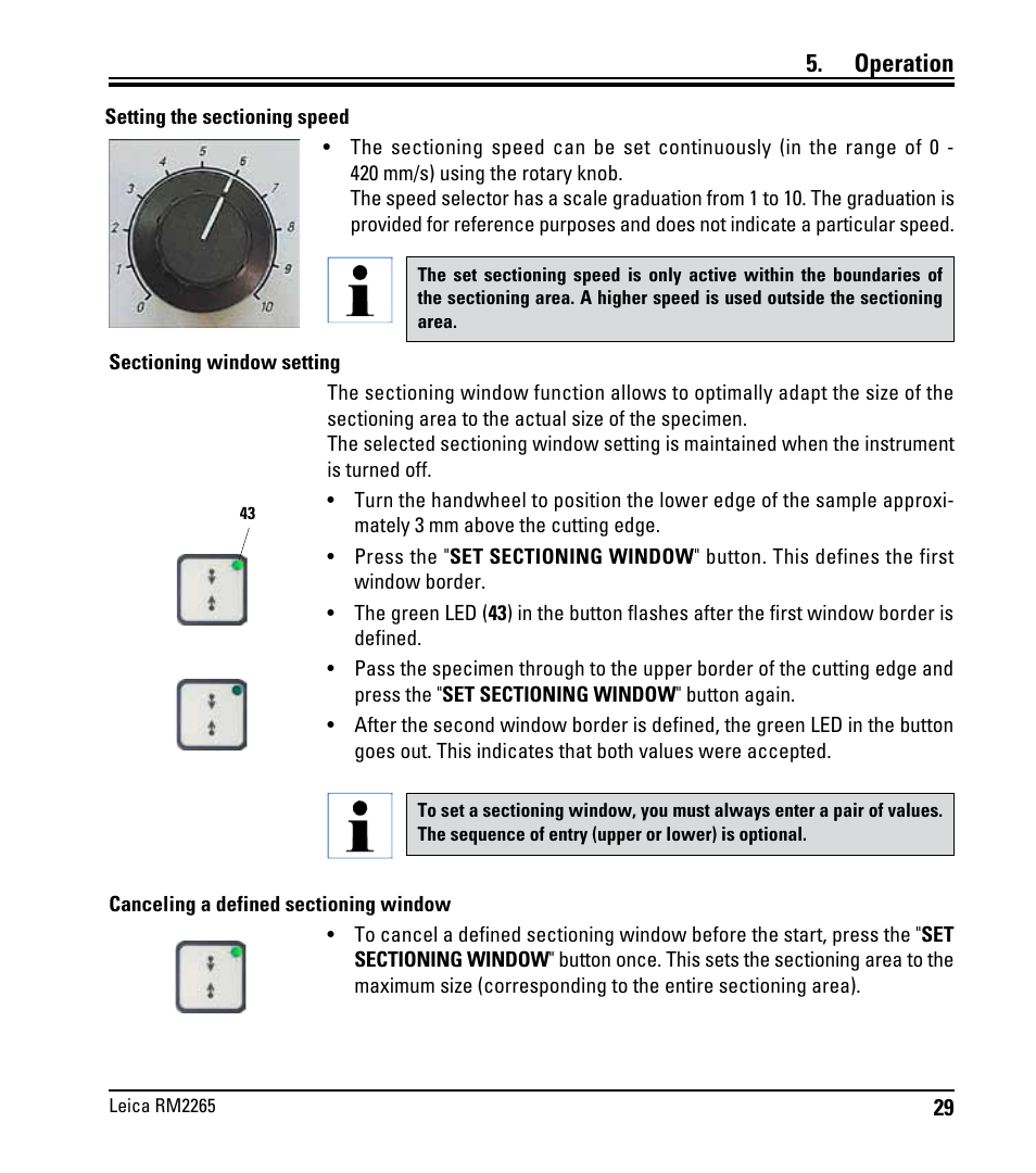 Operation | Leica Biosystems RM2265 User Manual | Page 31 / 88