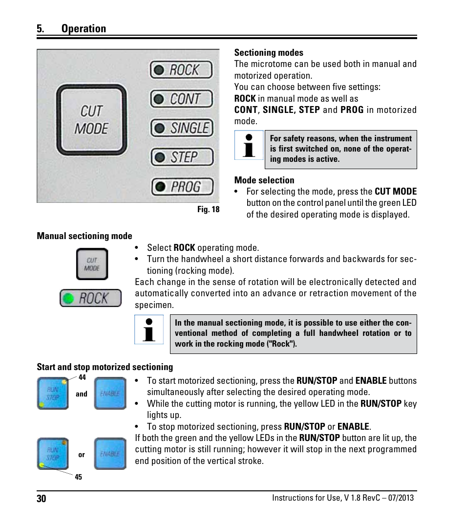 Operation | Leica Biosystems RM2265 User Manual | Page 32 / 88