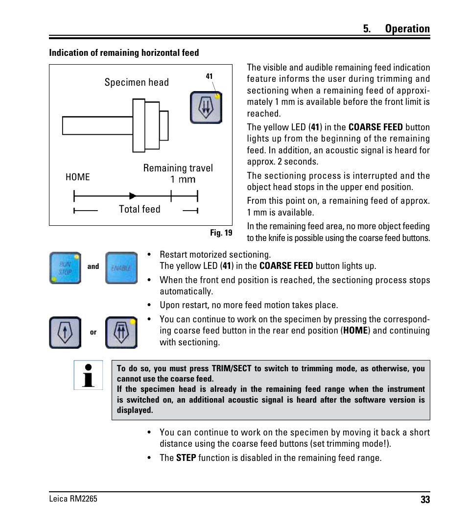 Operation | Leica Biosystems RM2265 User Manual | Page 35 / 88