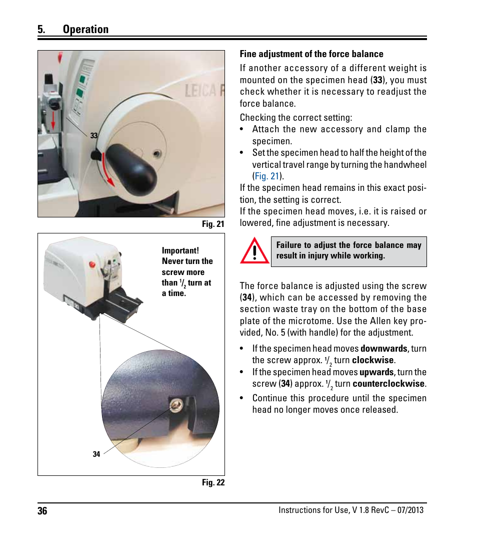 Operation | Leica Biosystems RM2265 User Manual | Page 38 / 88