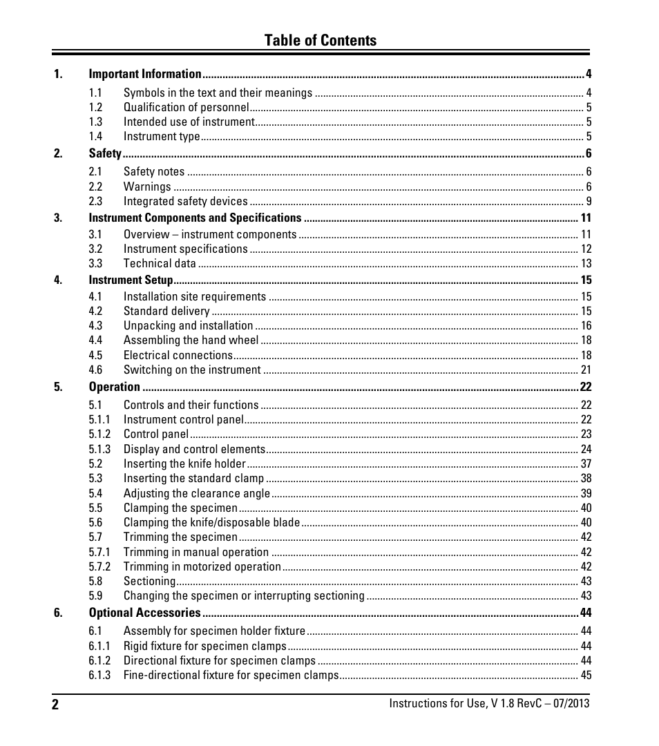 Leica Biosystems RM2265 User Manual | Page 4 / 88