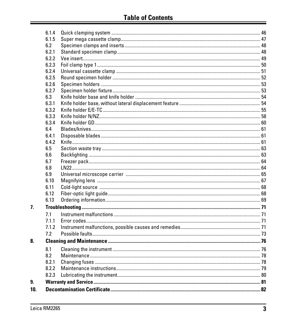 Leica Biosystems RM2265 User Manual | Page 5 / 88