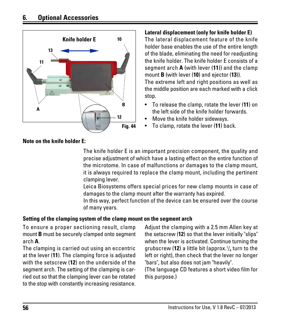 Optional accessories | Leica Biosystems RM2265 User Manual | Page 58 / 88