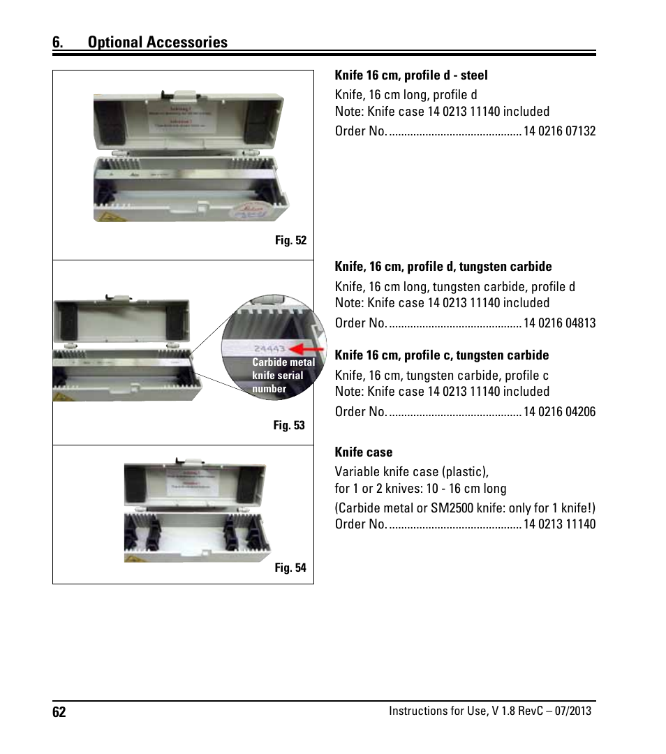 Optional accessories | Leica Biosystems RM2265 User Manual | Page 64 / 88