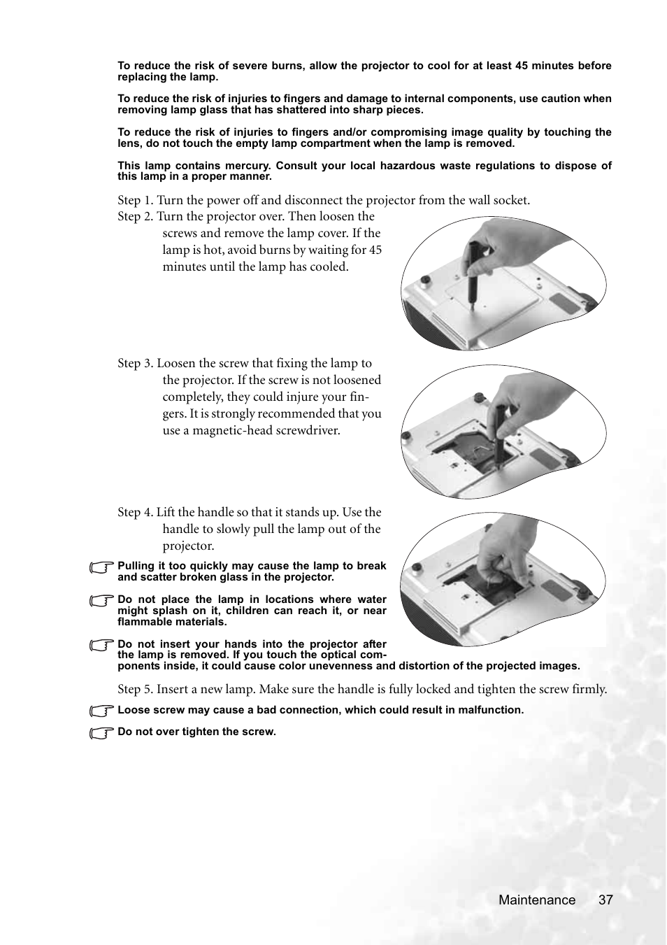 BenQ PB8250 User Manual | Page 43 / 53