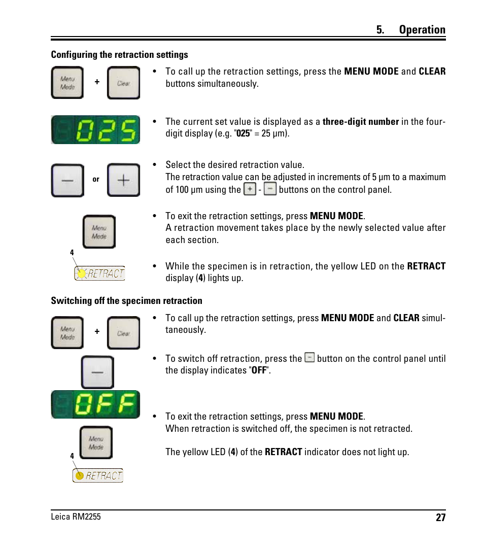 Operation | Leica Biosystems RM2255 User Manual | Page 29 / 82