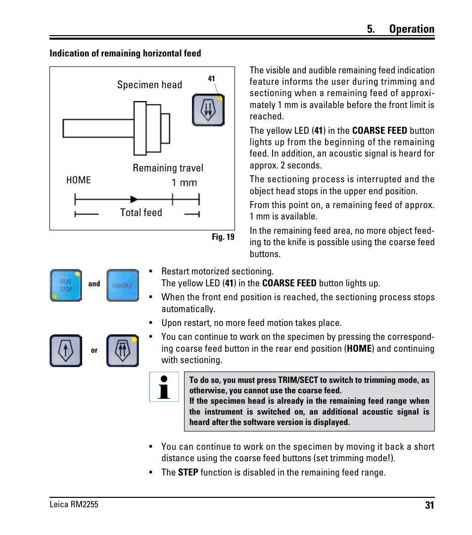 Operation | Leica Biosystems RM2255 User Manual | Page 33 / 82