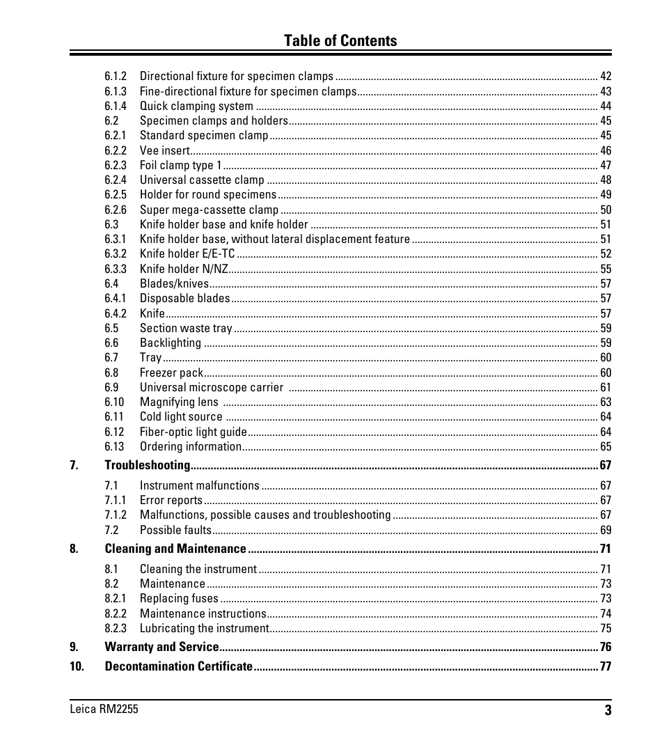 Leica Biosystems RM2255 User Manual | Page 5 / 82