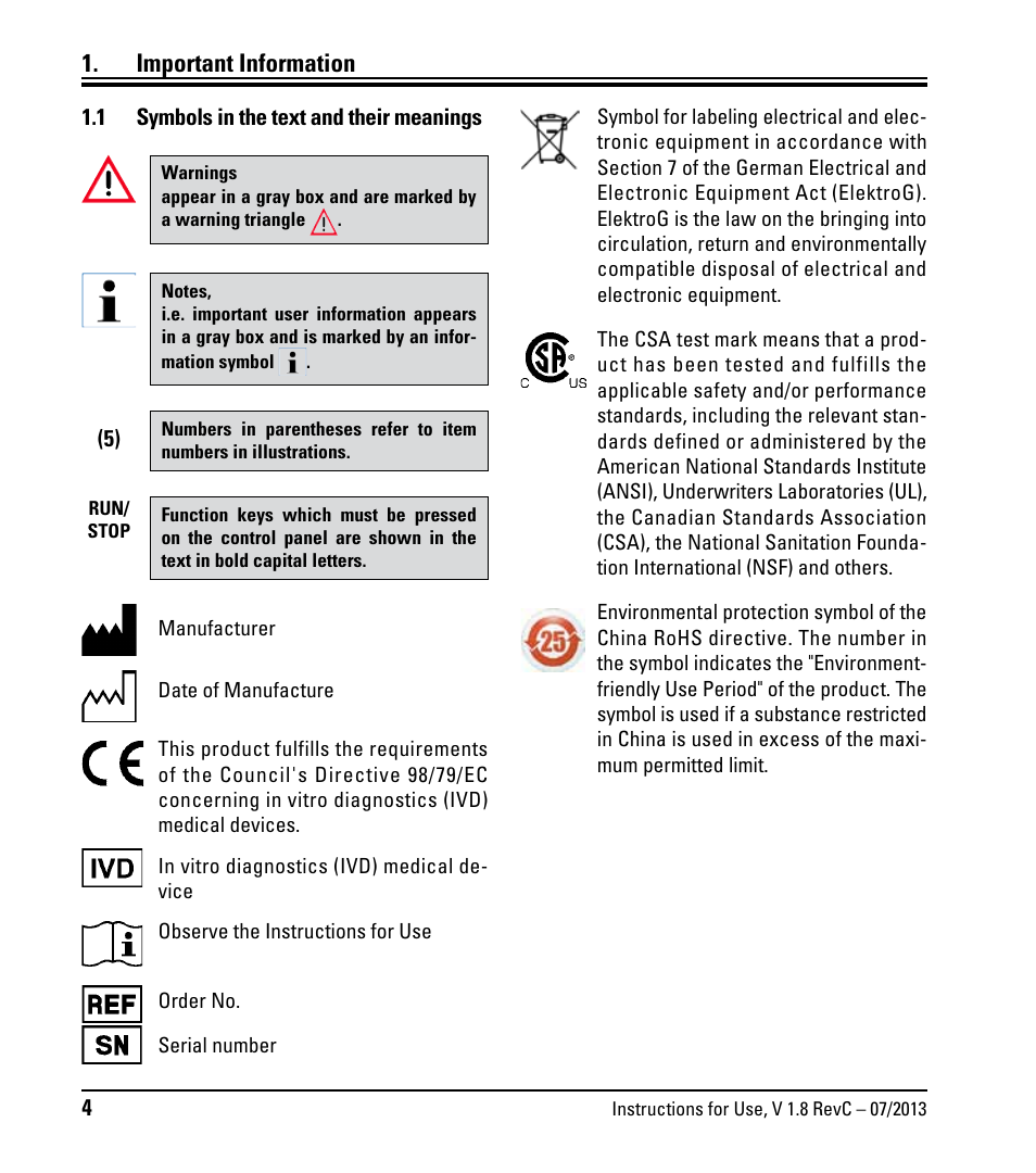 Important information, 1 symbols in the text and their meanings, Symbols in the text and their meanings | Leica Biosystems RM2255 User Manual | Page 6 / 82