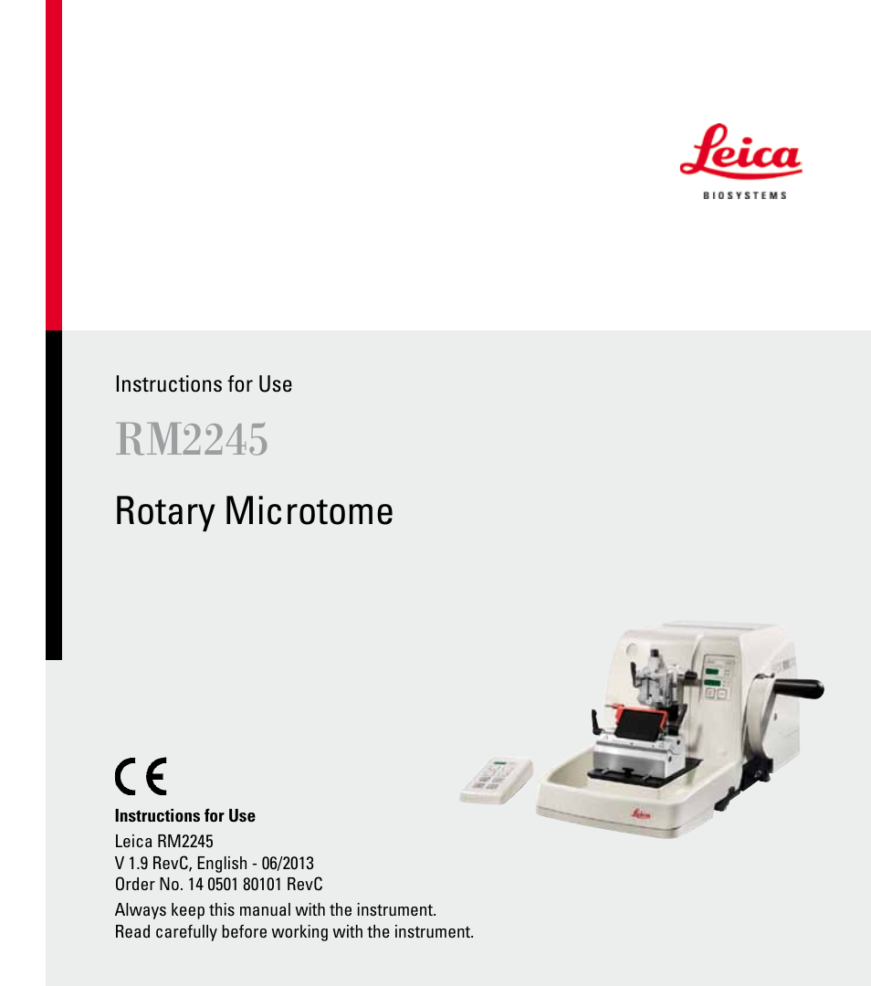 Leica Biosystems RM2245 User Manual | 78 pages